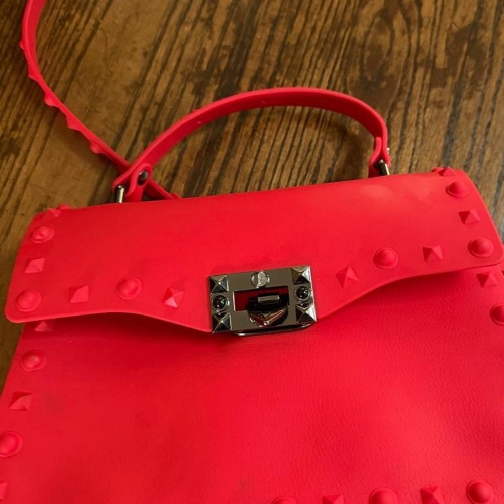 Red Studded Jelly Satchel Crossbody Bag ❤️